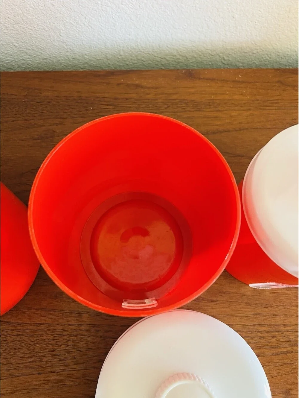 Vintage Knickerbocker Red & White 4 Pc Canisters